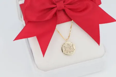 Arany lótusz virág medál nyaklánccal (nym265)