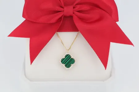 Luxus Ragyogás Csíkos lóhere medál nyaklánccal (nym269)