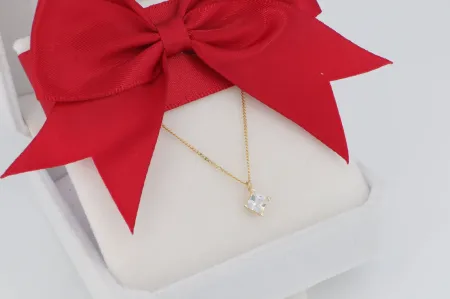 Kocka köves Fókuszált Ragyogás medál nyaklánccal (nym284)